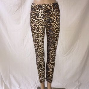 Leopard print jeans